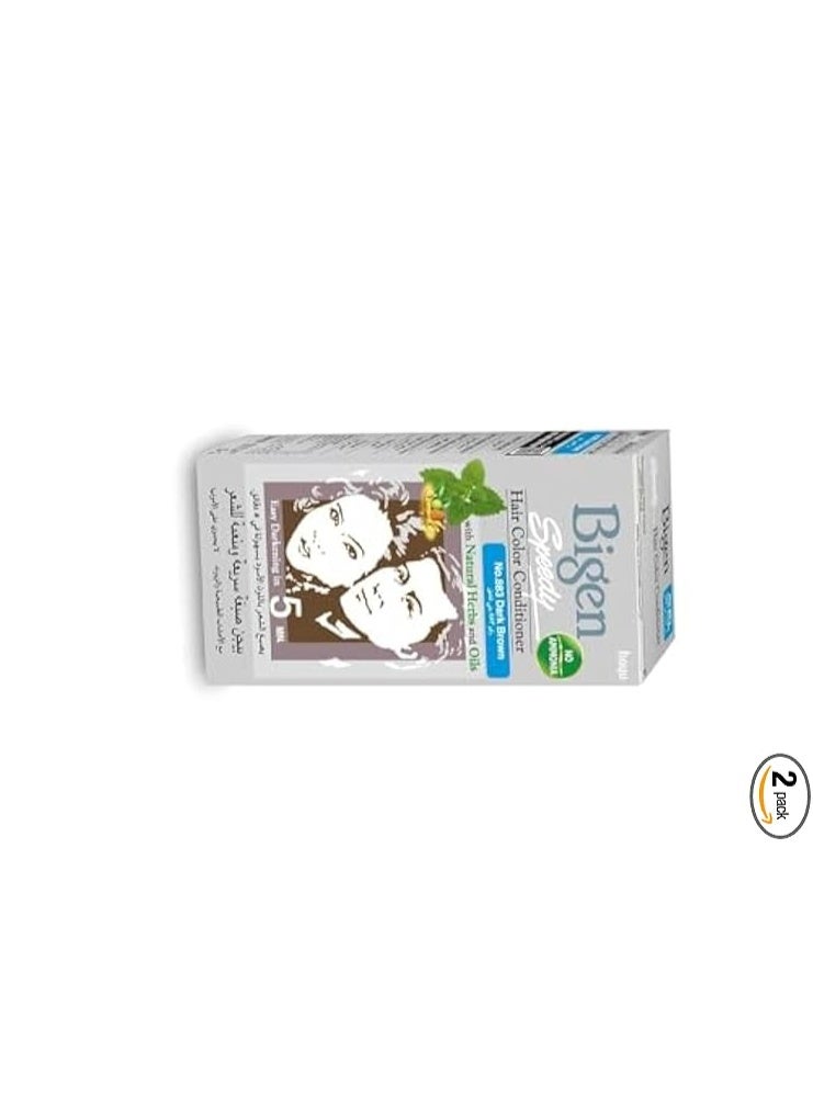 Bigen Speedy Hair Color, 40g+40g - Dark Brown 883 - Image 2